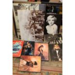 A COLLECTION OF MODERN CANVAS PRINTS TO INCLUDE THE BEATLES, MARILYN MONROE, ETC. (9)