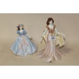 TWO ROYAL WORCESTER LADY FIGURES FIONA AND GRADUATION NIGHT
