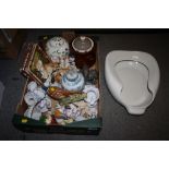 A TRAY OF CERAMIC FIGURES TO INCLUDE A BESWICK 1226 PHEASANT, A/F AND RUSSIAN FIGURES