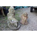 TWO PIG GARDEN FIGURES