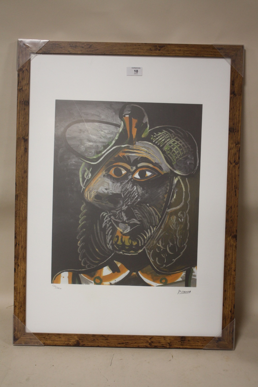 A FRAMED AND GLAZED LIMITED EDITION PICASSO ABSTRACT PORTRAIT STUDY PRINT 130/200 WITH BLIND STAMP - Image 2 of 4