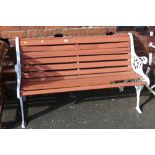 A GARDEN BENCH A/F WITH CAST ENDS