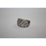 A VINTAGE SILVER DRESS RING - APPROX 9.8G