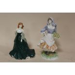 TWO ROYAL WORCESTER LADY FIGURES 'ROSIE PICKING APPLES' AND 'JOY'