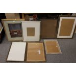 A COLLECTION OF ASSORTED PICTURE FRAMES AND PICTURE GLASS ETC