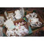 THREE SMALL TRAYS OF ROYAL ALBERT OLD COUNTRY ROSES CHINA ETC.