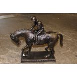 ***A HORSE & JOCKEY FIGURE, H 40 CM