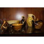 A COLLECTION OF BROWN SIGNED STUDIO POTTERY SIGNED CAROLE GLOVER (6)