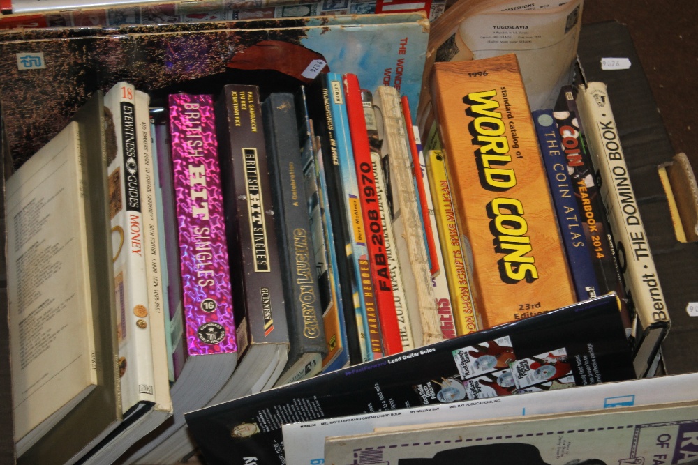 TWO BOXES OF MISCELLANEOUS BOOKS INCLUDING MUSIC, COIN REFERENCE ETC. - Image 2 of 3