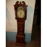 A GRANDFATHER CLOCK MARKED "S. W. BANKS, LEICESTER"