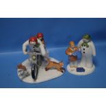 TWO COALPORT "THE SNOWMAN" CHARACTER FIGURE GROUPS "HOLD ON TIGHT" AND "THE GIFT"