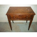 AN ANTIQUE OAK CUTLERY CUPBOARD AND A CANTEEN OF CUTLERY