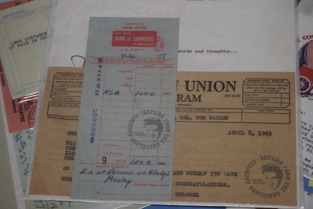 A COLLECTION OF REPRODUCTION / FACSIMILE ELVIS PRESLEY EPHEMERA to include tickets, posters, - Image 2 of 3