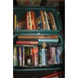 TWO TRAYS OF BOOKS MAINLY AMERICAN WILD WEST INTEREST