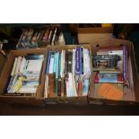 THREE TRAYS OF MAINLY HARDBACK BOOKS INCLUDING NOVELS (TRAYS NOT INCLUDED)