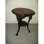 A CAST IRON PUB TABLE