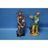 TWO ROYAL DOULTON FIGURES TO INCLUDE 'PUNCH AND JUDY MAN' AND 'THE JESTER' (2)