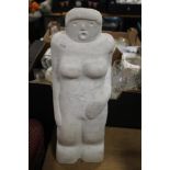 A HEAVY MARBLE FIGURE, H 52 CM
