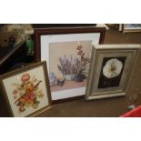 THREE FRAMED AND GLAZED BOTANICAL STYLE PRINTS