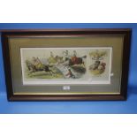 A FRAMED AND GLAZED PRINT ENTITLED 'A RATHER FAST STEEPLECHASE' BY JOHN LEECH