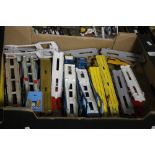 A TRAY OF DIECAST CAR TRANSPORTERS BY CORGI AND MATCHBOX, NOT ALL CABS INCLUDED