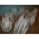 A LARGE QUANTITY OF WIRE LAMPSHADE FRAMES