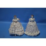 TWO ROYAL WORCESTER FIGURINES 'THE FAIREST ROSE' AND 'THE LAST WALTZ' (2)