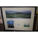 P. DAUBY, LIMITED EDITION PRINT ETC. "GOLF VIEW", IRISH OPEN, BALTRAY MAY SIGNED WITH GOLF