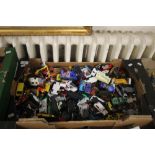 A TRAY OF DIECAST VEHICALS BY LLEDO, MATCHBOX, CORGI ETC. (TRAY NOT INCLUDED)