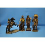 FOUR NATIVE AMERICAN FIGURES