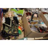 TWO TRAYS OF COLLECTORS DOLLS AND SOFT TOYS