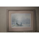 A FRAMED AND GLAZED LIMITED EDITION PRINT, SIGNATURE INDISTINCT