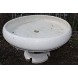 A LARGE CERAMIC FOUNTAIN SINK AND BASE A/F DIA 140 CM, H 86 CM