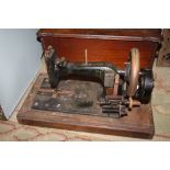 A CASED VINTAGE FRISTER & ROSSMANN SEWING MACHINE A/F