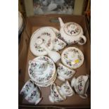 A TRAY OF WEDGWOOD HATHAWAY ROSE TEAWARE