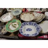 TWO TRAYS OF ASSORTED ANTIQUE AND LATER CERAMICS TO INCLUDE COMPORTS A/F