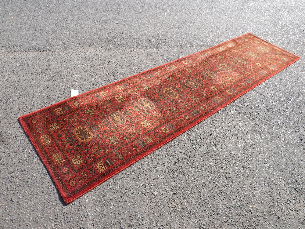 AN EASTERN WOOLLEN KELIM RUNNER RUG L-348 CM W-86 CM