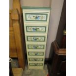 A SMALL MODERN PAINTED SEVEN DRAWER CHEST H-97 W-28 CM