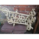 A VINTAGE CAST METAL ORNATE HINGED BRACKET - bracket arm approx L 50 cm