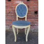 A LOUIS XV STYLE CREAM BEDROOM CHAIR