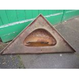 A CAST METAL CORNER FEEDING TROUGH, W 94 cm, D 67 cm