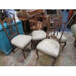 A SET OF FOUR EDWARDIAN DINING CHAIRS A/F