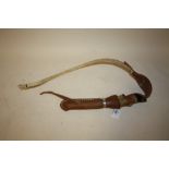 A TAXIDERMY HOOF HANDLE WHIP A/F