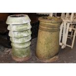 TWO VINTAGE CHIMNEY POTS H-61 CM LARGEST (2)