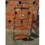 AN ANTIQUE WALNUT 4 TIER CORNER WOT-NOT H-146 CM A/F