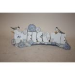 A NAO CERAMIC WELCOME SIGN - WIDTH 28CM