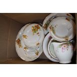 A BOX OF GRINDLEY CHINA CREAM PETAL CERAMICS ETC