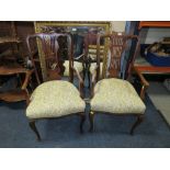 A PAIR OF ANTIQUE MAHOGANY ARMCHAIRS