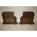 A PAIR OF ART DECO STYLE MAHOGANY PICTURE FRAMES