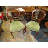 A PAIR OF VICTORIAN MAHOGANY DINING CHAIRS